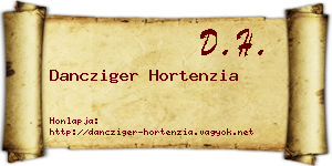 Dancziger Hortenzia névjegykártya