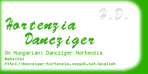 hortenzia dancziger business card